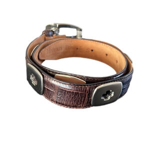 Harold‎ Powell Brown Concho 100% Leather Belt Made in Italy Size Women's …